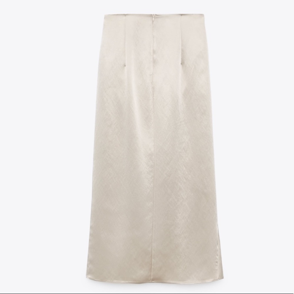 NWT ZARA Satin Effect Ruched Skirt - Picture 2 of 3